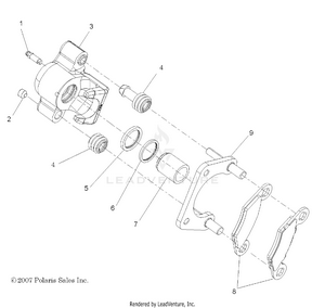 Brakes, Rear Caliper - A10gj52aa (49atvcaliperrr08out525s) Schematic