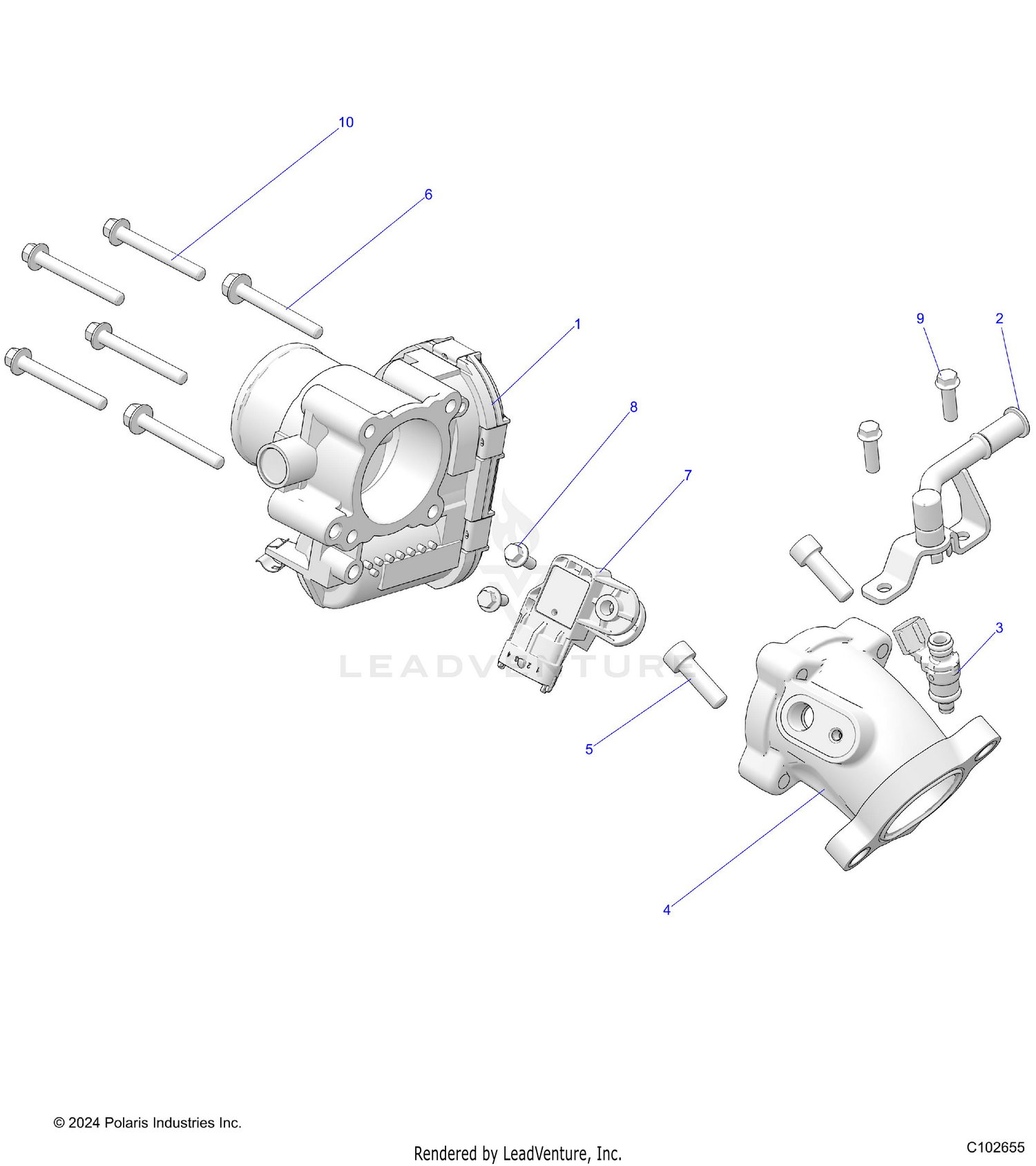ENGINE, THROTTLE BODY and FUEL RAIL - A26SDE57C4/E4 (C102655)