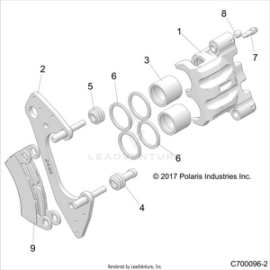 Brakes, Caliper Front - Z19vge99ak/aw/bk/bw (c700096-2) Schematic