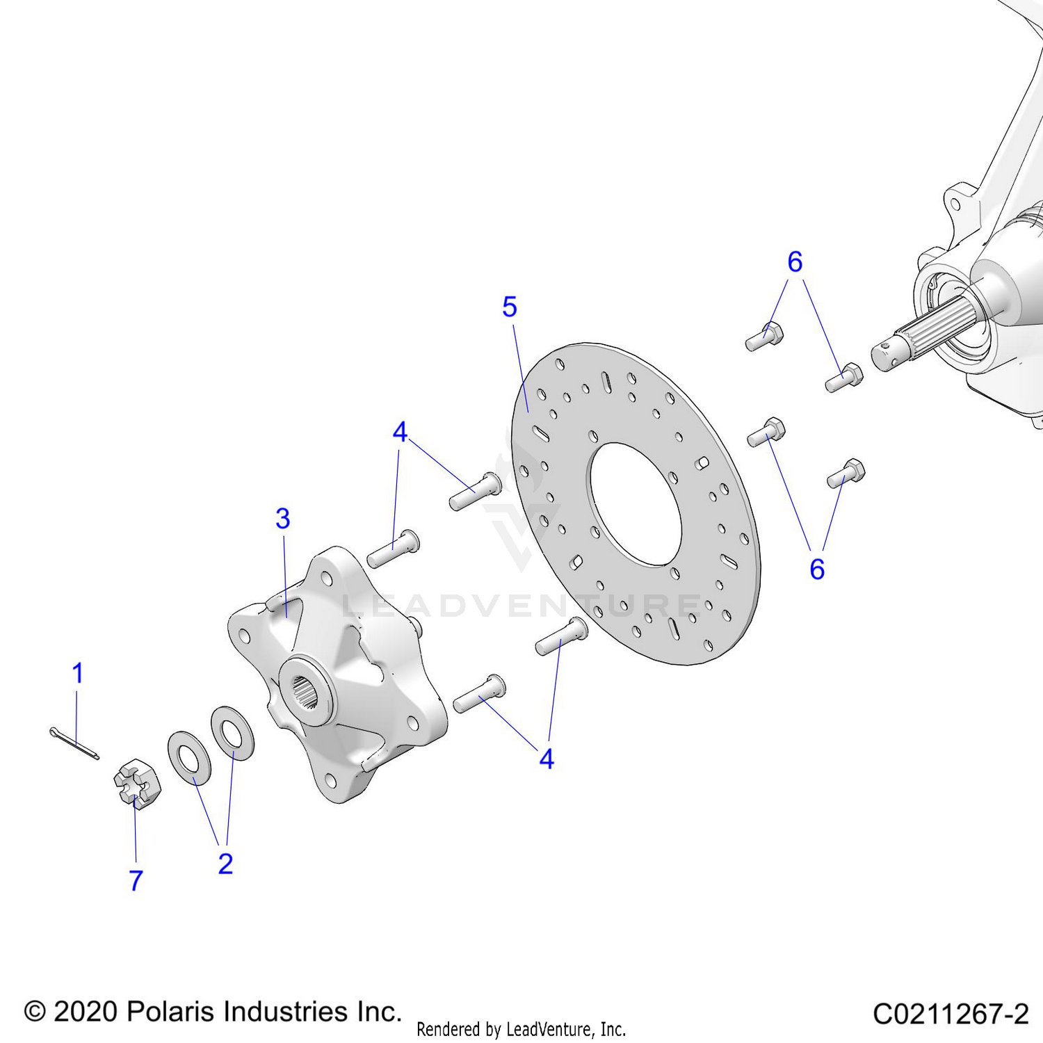 SUSPENSION, FRONT HUB and BRAKE DISC - A26SEE57P8 (C0211267-2)