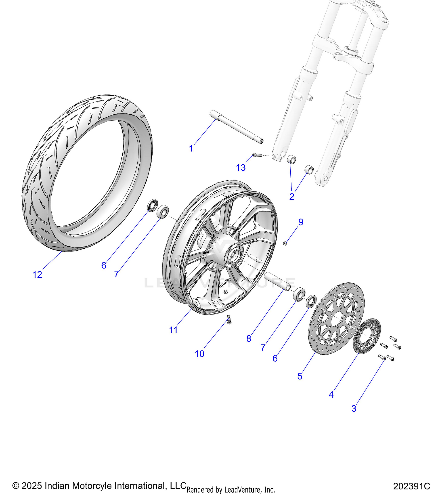 WHEEL, FRONT - N26STC76/STD76 (202391C)