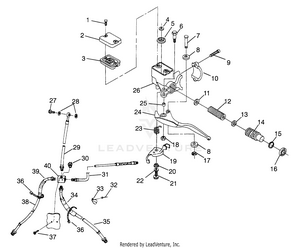 Controls - Master Cylinder/brake Line Xplorer 400l W969140 (4935983598b009) Schematic