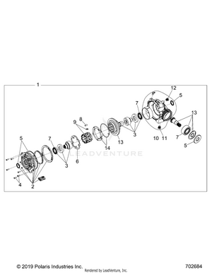 Drive Train, Front Gearcase Internals - R20cca57a1/a7/b1/b7 (702684) Schematic
