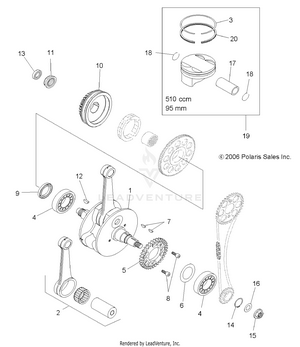 Engine, Crankshaft And Piston - A10gj52aa (49atvcrankshaft07out525) Schematic
