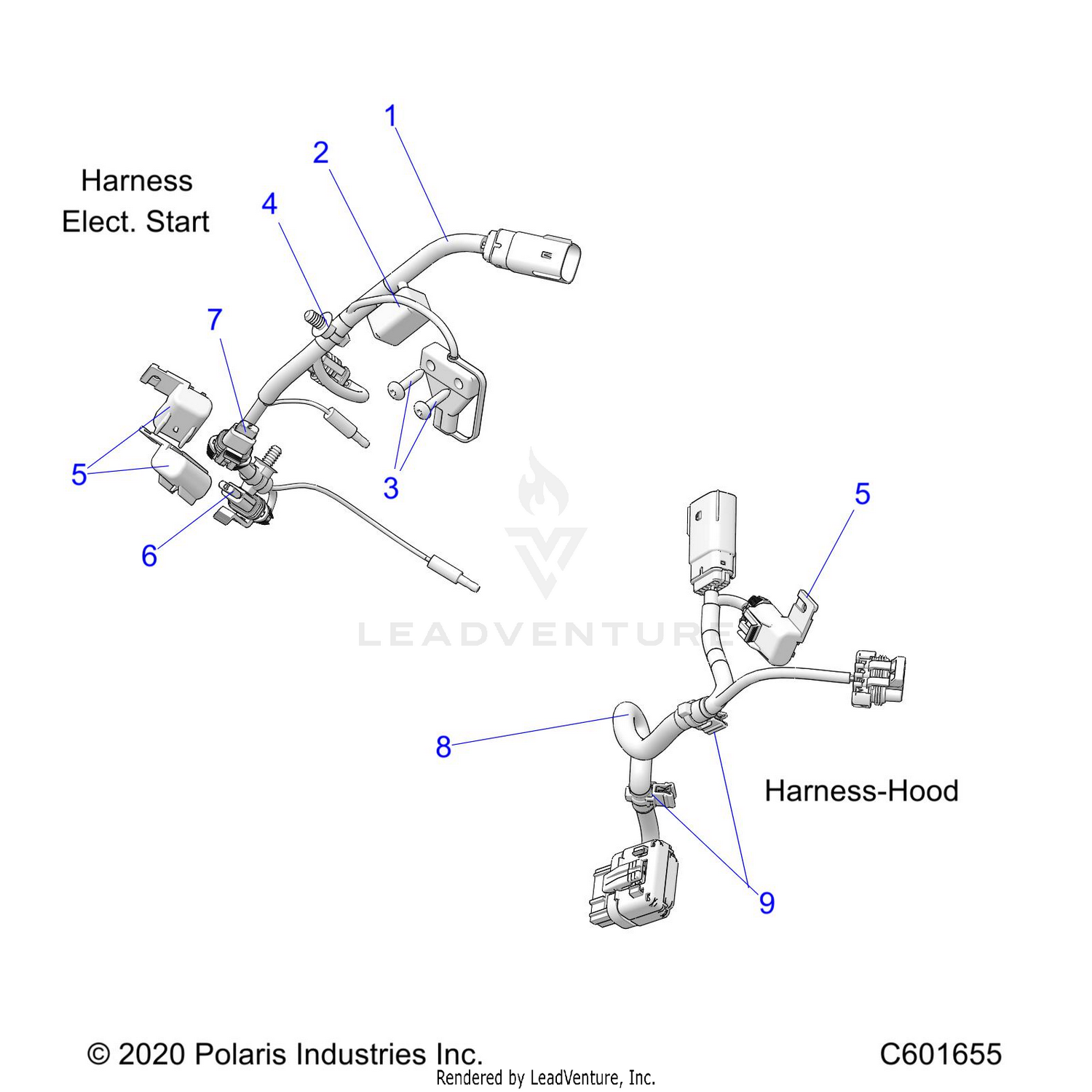 ELECTRICAL, WIRE HARNESS, HOOD, ELEC. START - S22TLF6RSL/6REL (C601655)