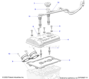 Engine, Valve Cover, Throttle Body Adaptor & Spark Plugs Schematic