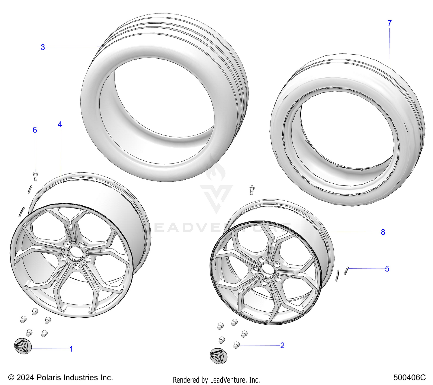 WHEELS, FRONT AND REAR - T26AARGB/HB (500406C)