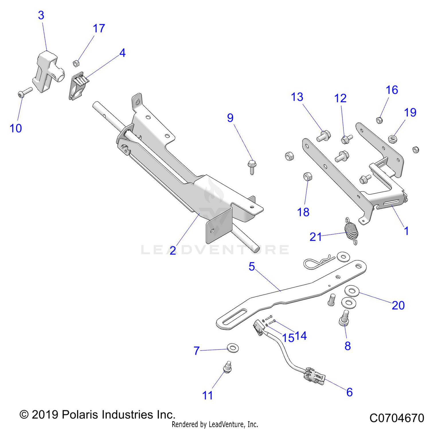 BRAKES, PARKING BRAKE, HANDLE MOUNTING - D21BEPD4B4 (C0704670)