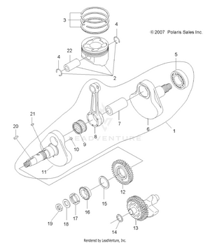 Engine, Crankshaft And Piston - A09lh46aq/ax/az (49atvcrankshaft08sp400) Schematic