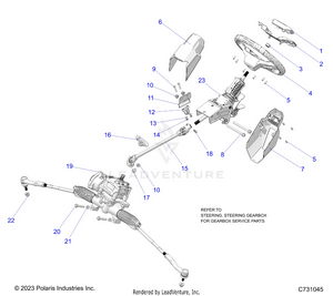 Steering, Steering Asm - R25xaw1rb9/bd/bm (c731045) Schematic