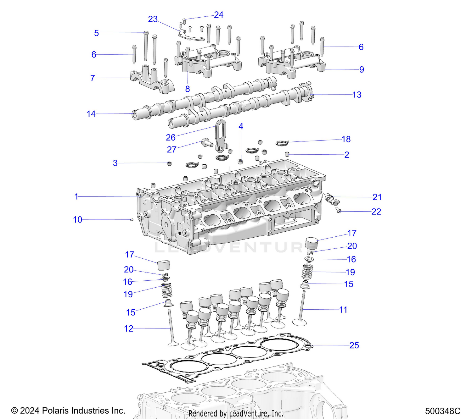 ENGINE, HEAD ASM AND VALVES - T26AATGD/HD (500348C)