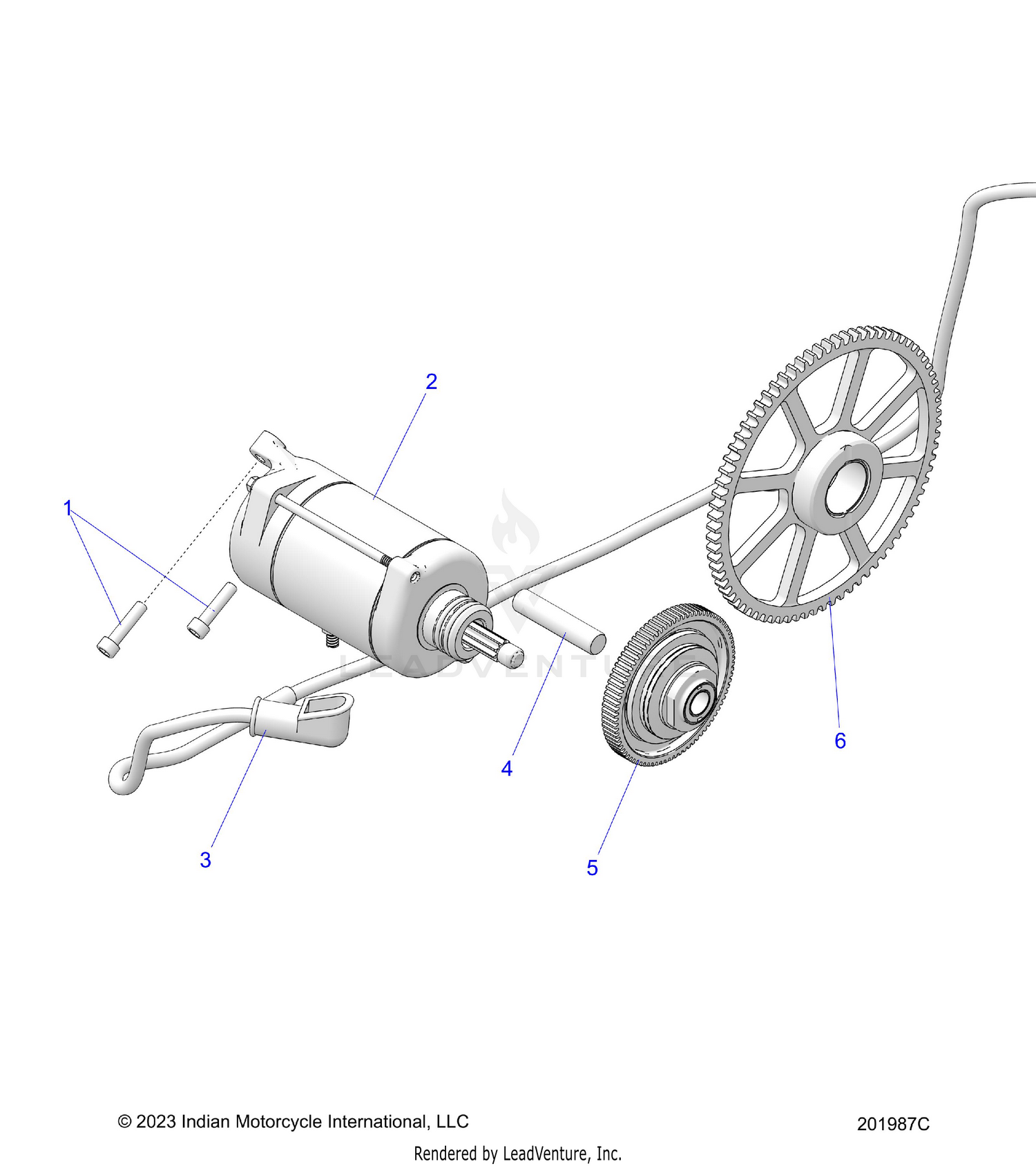 ENGINE, STARTER MOTOR AND GEARS - N25SSB76/SSC76/SSD76/SSF76 (201987C)