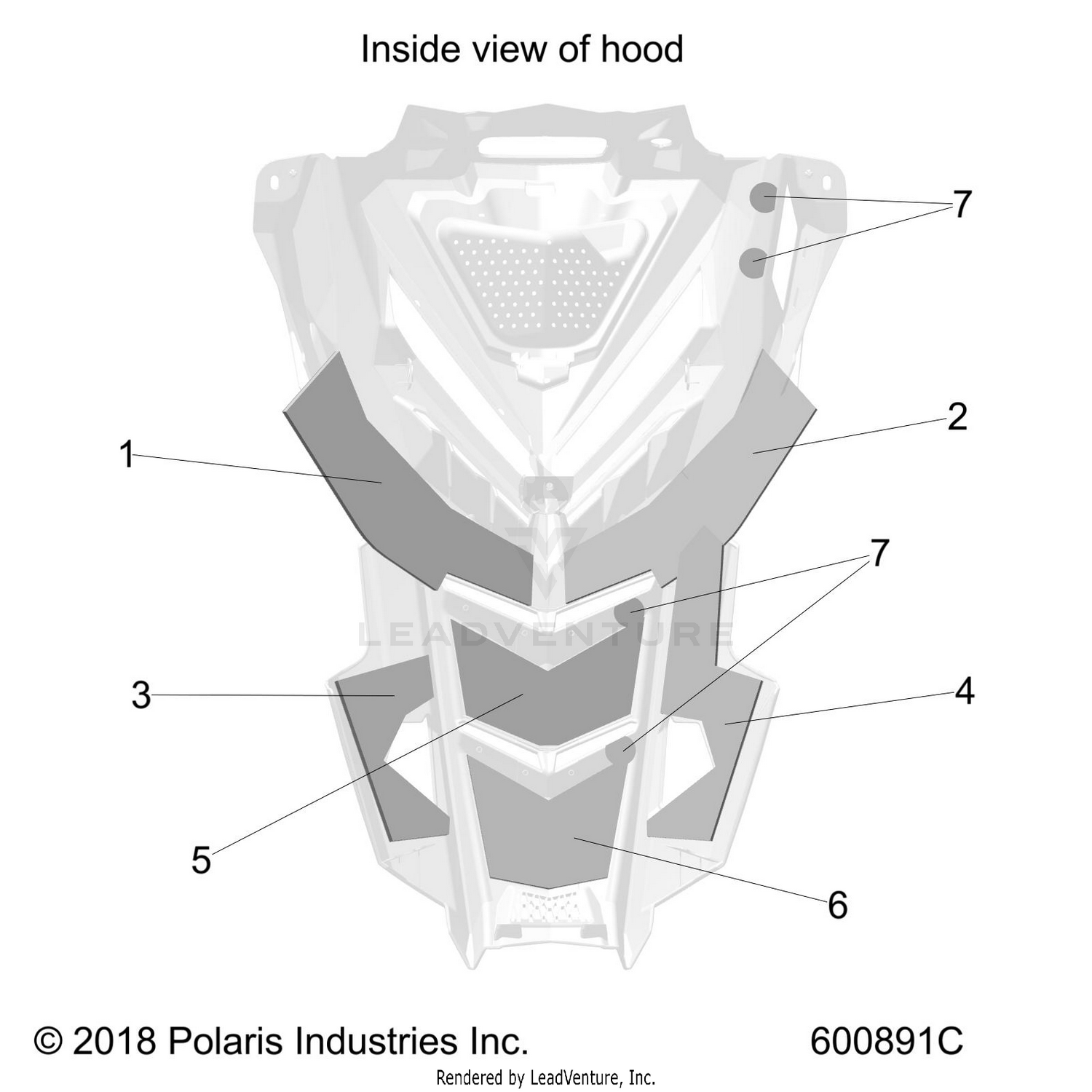 BODY, HOOD FOAM/FIBER - S22EFD8RS/EFE8RS ALL OPTIONS (600891C)