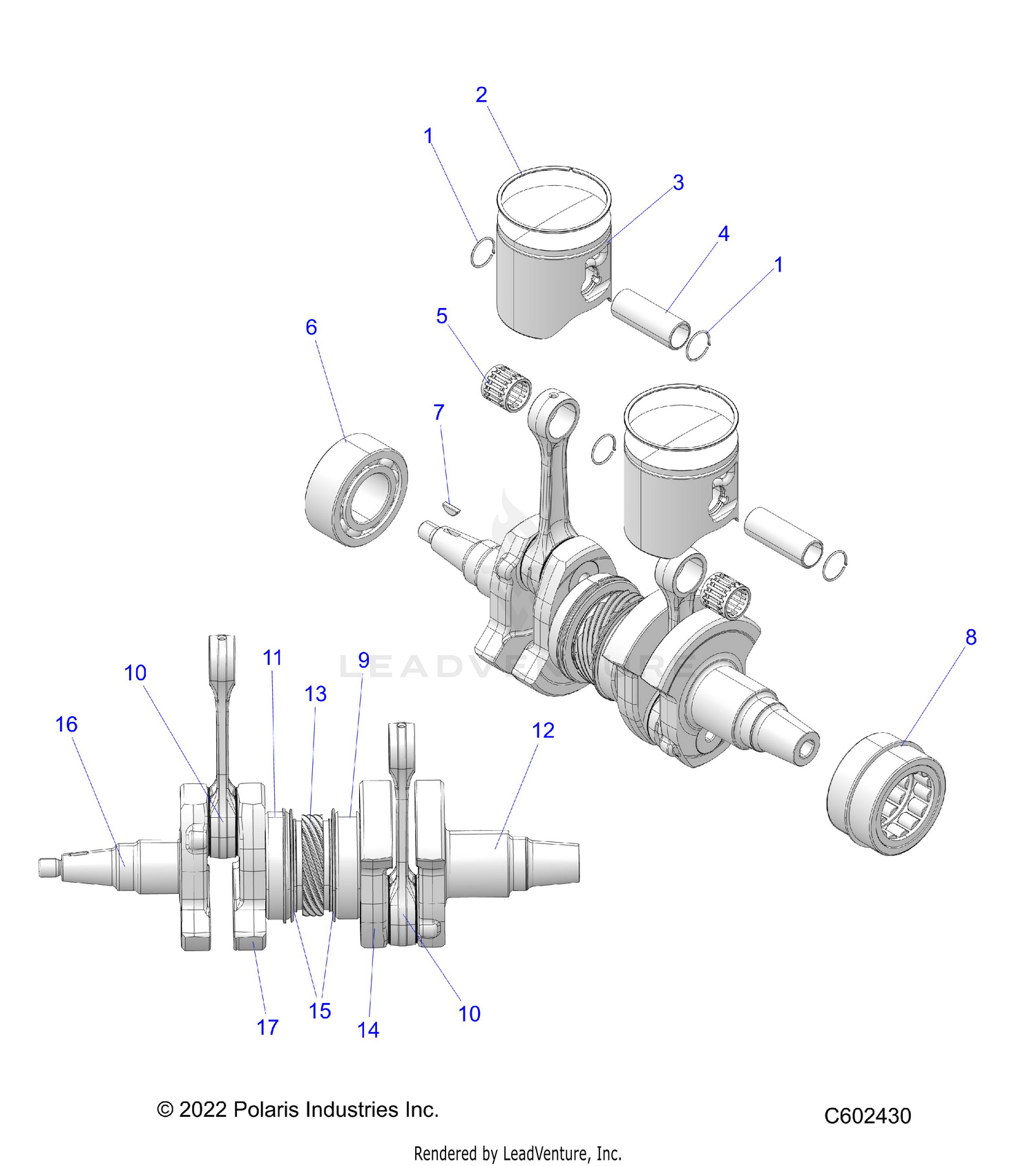 ENGINE, PISTON and CRANKSHAFT - S26TDZ8MS (C602430)