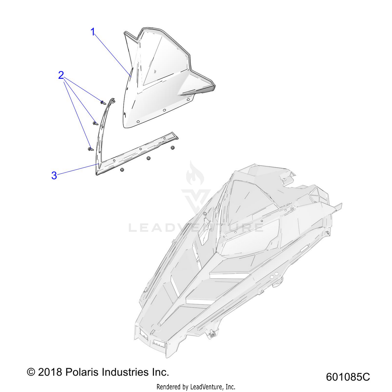 BODY, WINDSHIELD - S22CBA5TSL (601085C)