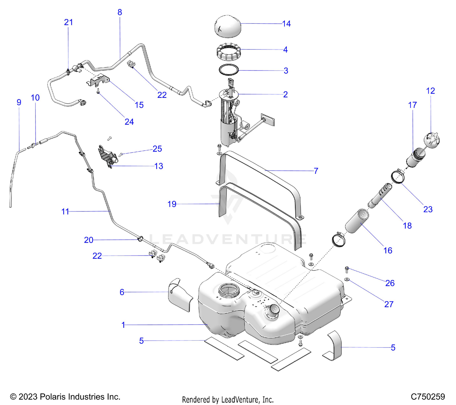 FUEL SYSTEM, STD. - Z26XPE92A4/A6 (C750259)
