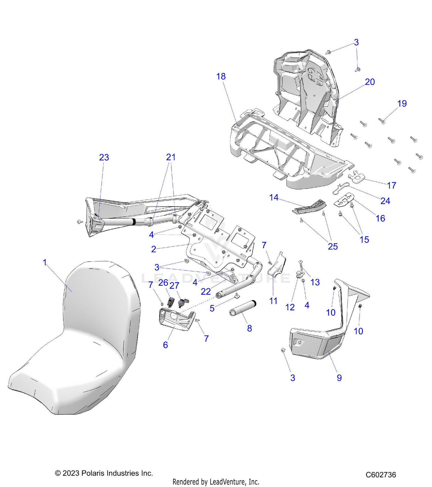 BODY, SEAT ASM., PASS. - S26AJE9FSL/AJN9FSL/FSM (C602736)