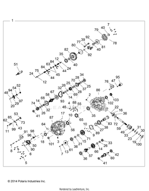Drive Train, Main Gearcase Internals - Z15vde99fv (49rgrgearcase151keu) Schematic