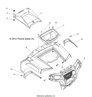 Body, Hood And Front Body Work - Z14vh76ac/ad/eai/eak/eaj/eal/eaw (49rgrhood13rzr) Schematic