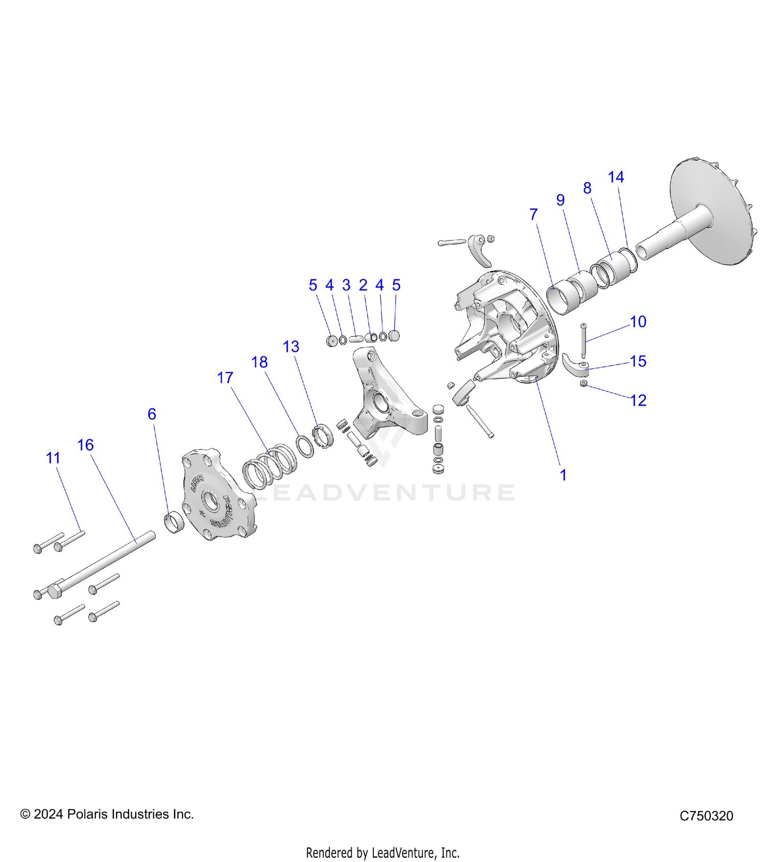 DRIVE TRAIN, PRIMARY CLUTCH - Z26ASE99F5/C5/E5 (C750320)