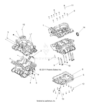 Engine, Crankcase - R12jt87ab/ad/as/aw/9eaw (49rgrcrankcase12rzrxp900) Schematic