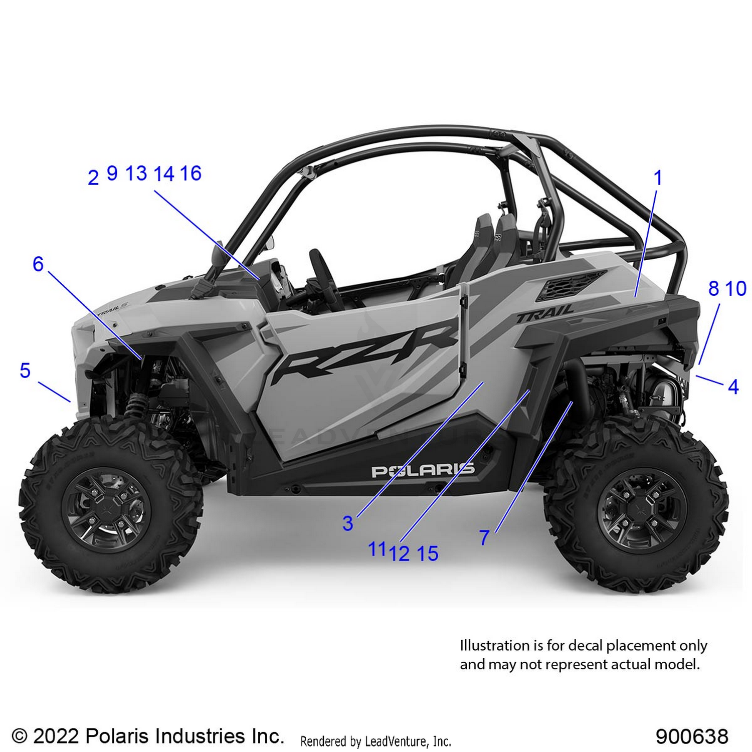 BODY, DECALS, AND COMPONENTS 3PC - Z26ASE99P5 (900638-01)