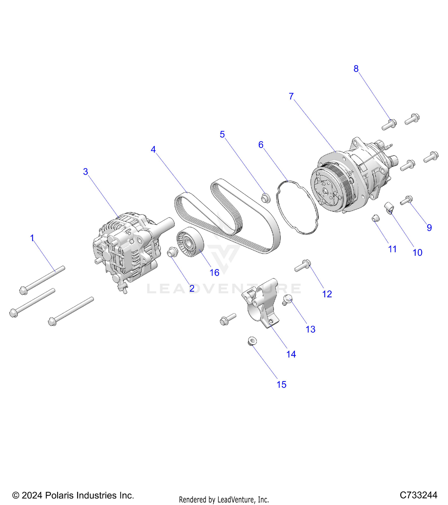 ENGINE, ALTERNATOR & COMPRESSOR - R26RRY99A9/AF/AH/AB/AS/B9/BH/BB/BS (C733244)