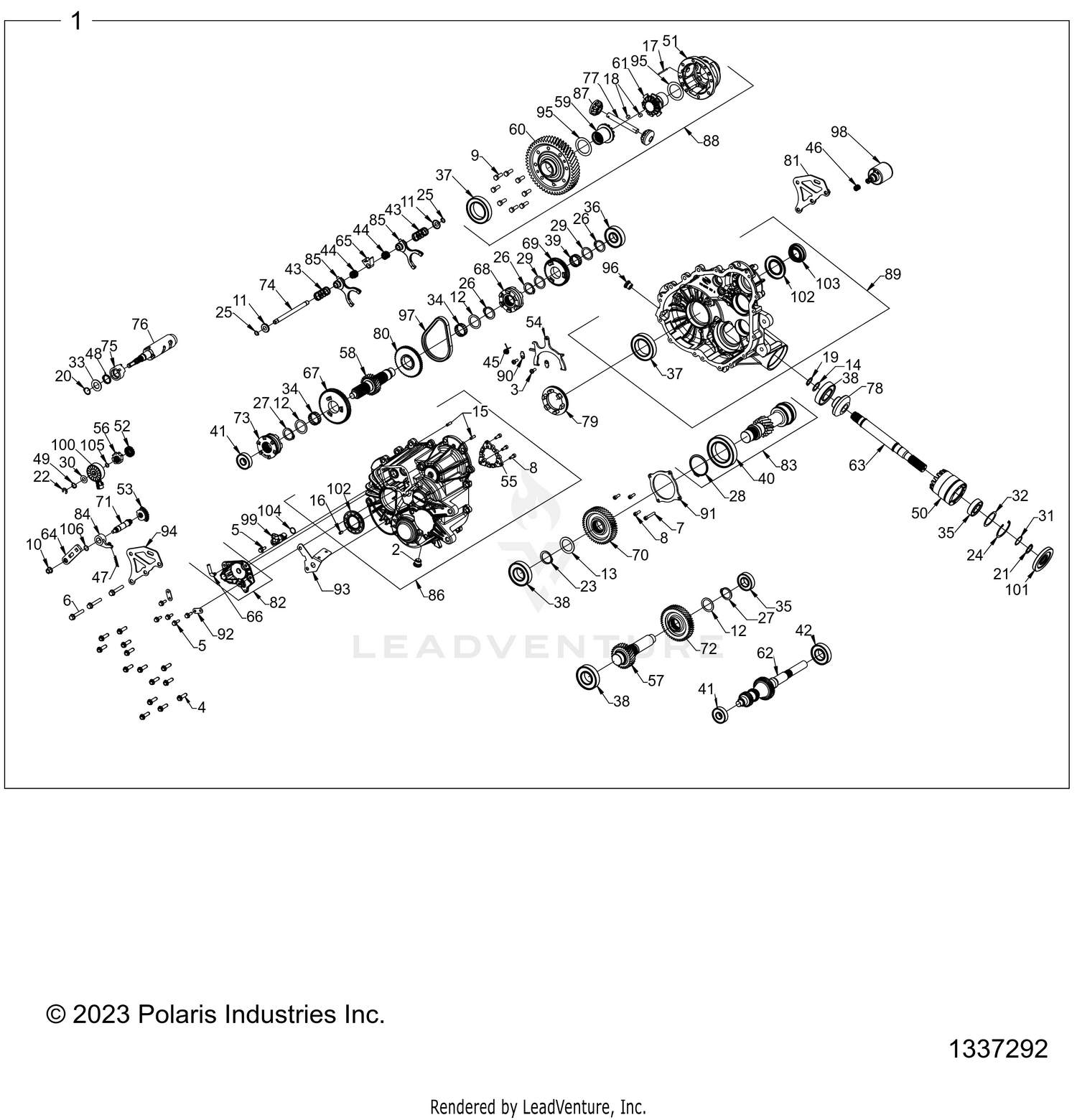 DRIVE TRAIN, MAIN GEARCASE - D26M4A57B4/G57B4/U57B4/W57B4 (1337292)