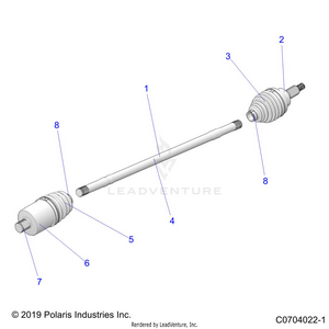 Drive Train, Half Shaft, Front - Z20pal92ag/ap/bg/bp/lg/g92ag/ap/lg (c0704022-1) Schematic