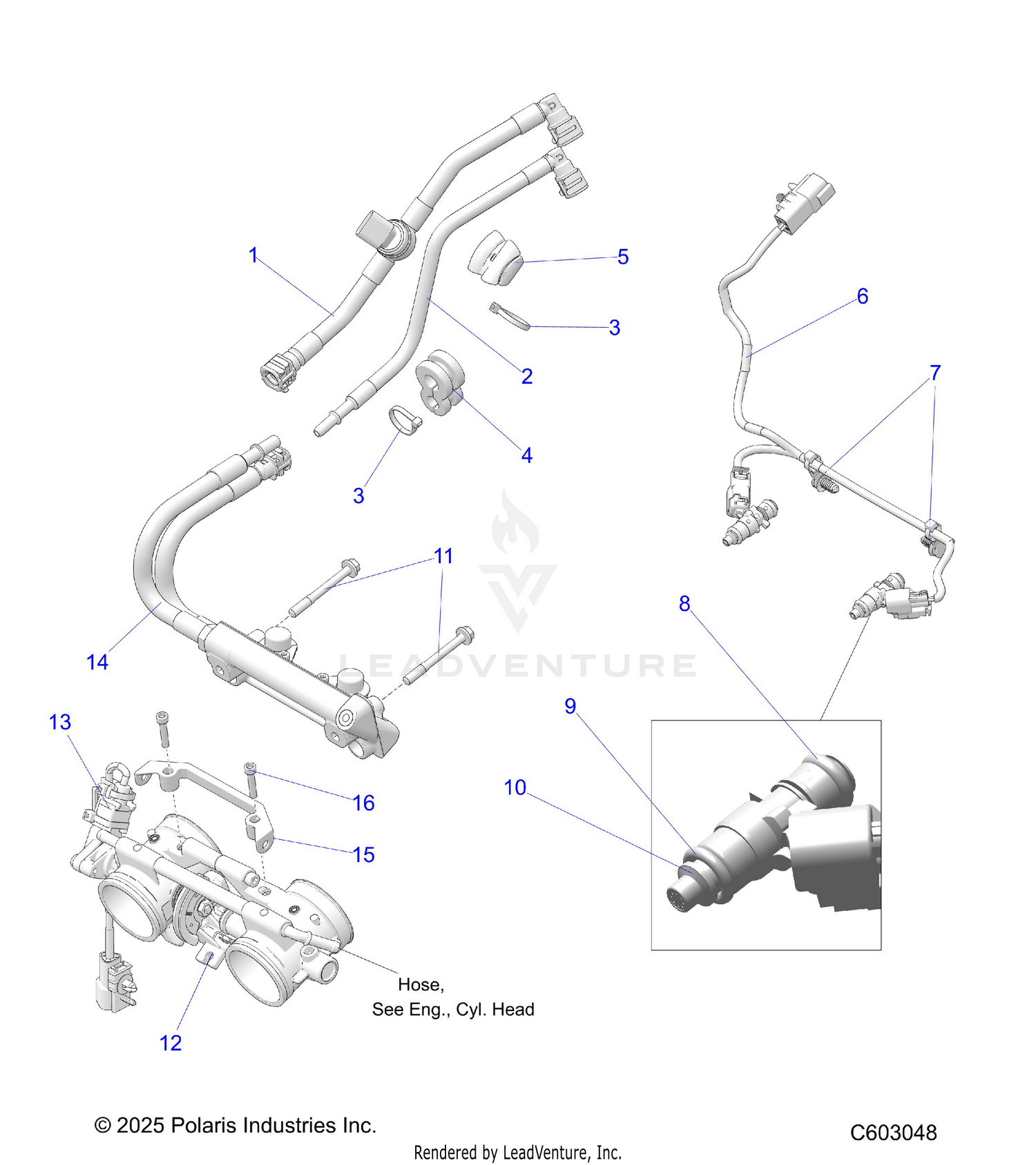 FUEL SYSTEM, RAIL, LINES and THROTTLE BODY - S26TLG9BS/BEA (C603048)