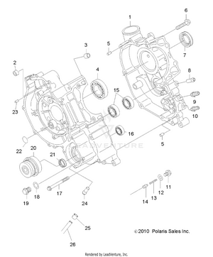 Engine, Crankcase - R12wh50ag/ah/ak/ar (49atvcrankcase11sp500) Schematic