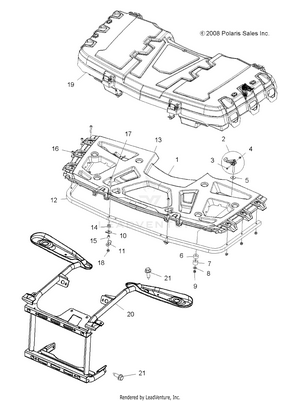 Body, Front Rack - A09zx85/8x All Options (49atvrackmtg09speps850) Schematic