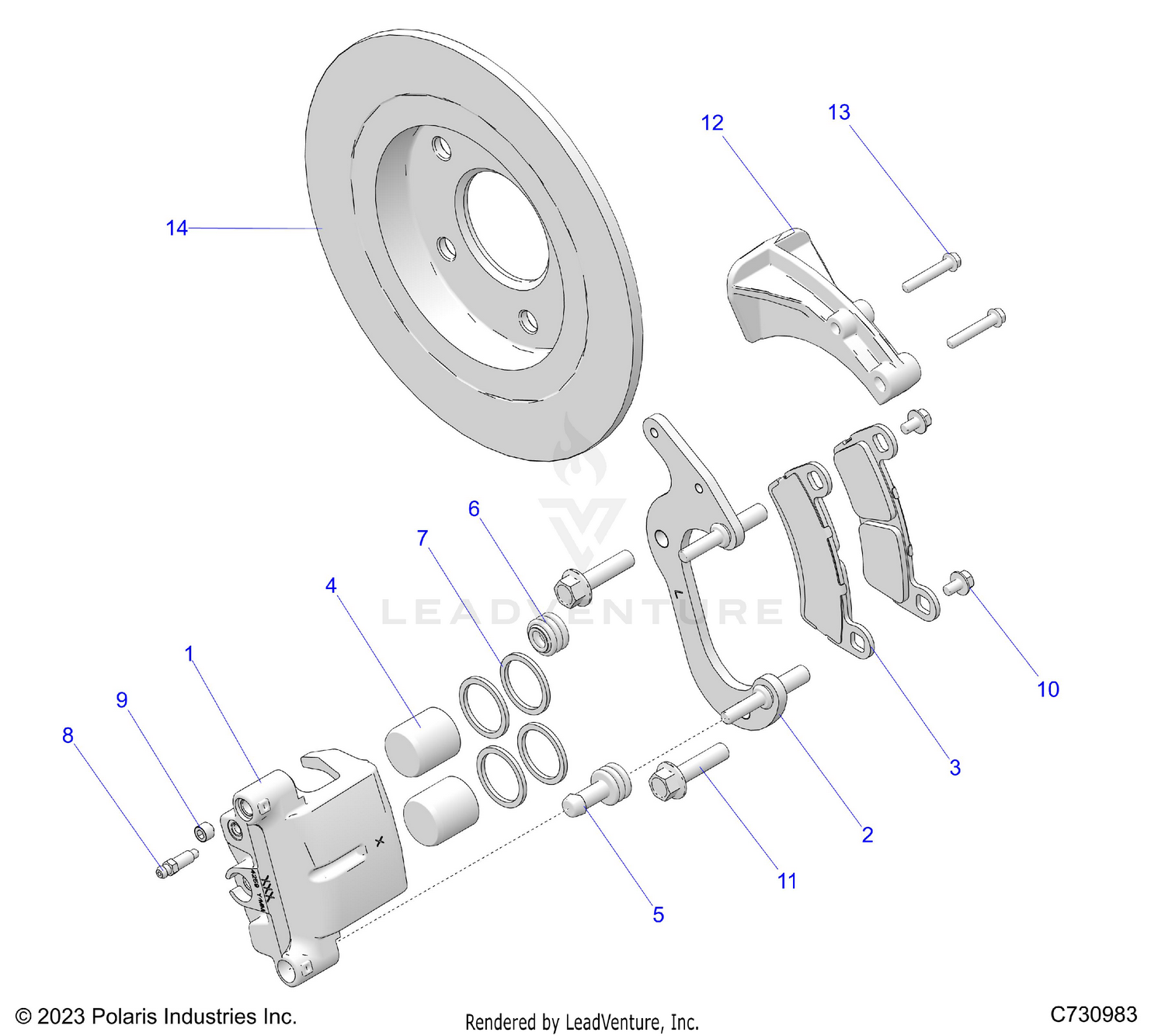 BRAKES, REAR CALIPER - R26X6N1RBB (C730983)