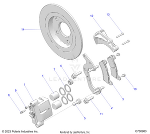 Brakes, Rear Caliper - R25xaw1rb9/bd/bm (c730983) Schematic
