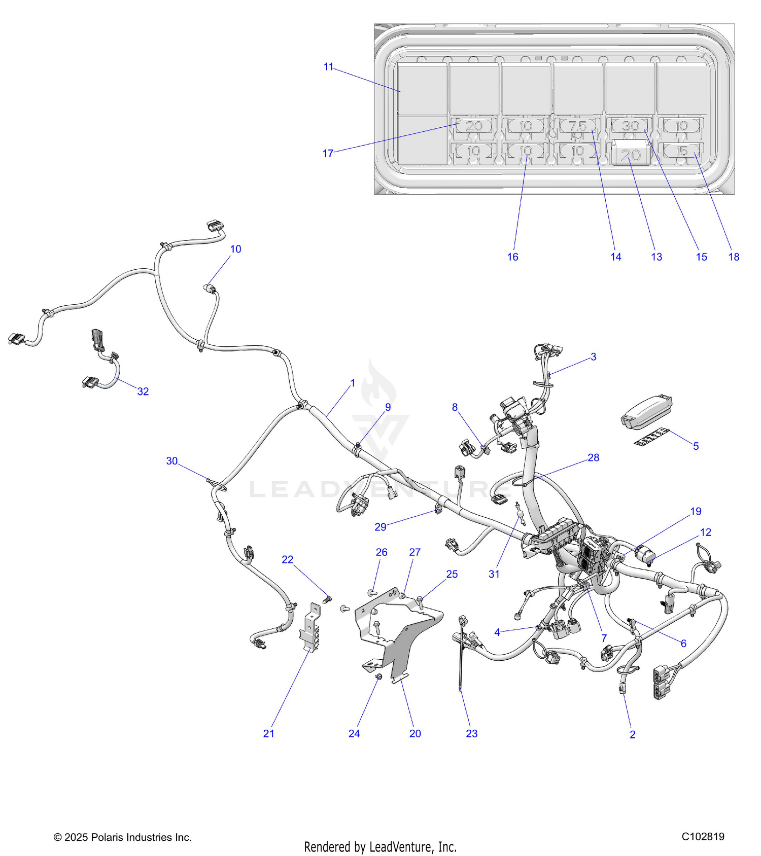 ELECTRICAL, MAIN WIRE HARNESS - A26SHR57AG (C102819)