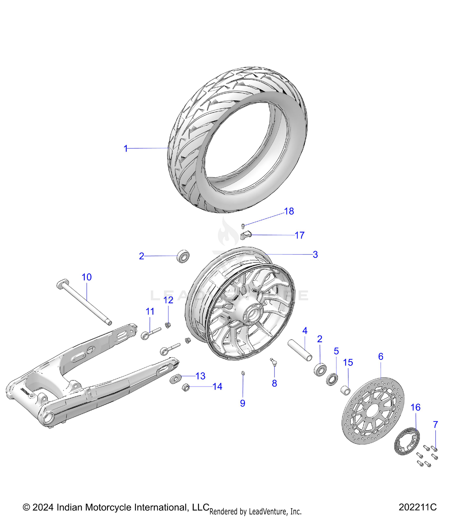 WHEEL, REAR - N26LFRRR ALL OPTIONS (202211C)