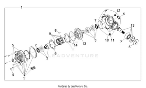 Drive Train, Front Gearcase Internals - R16rte87a1/a4/a9/ak/am/as/b1/b4/bk/bm/bv/b9/ag/bg/u87as/bs [49bobcatgcfrtintl13900dh] Schematic