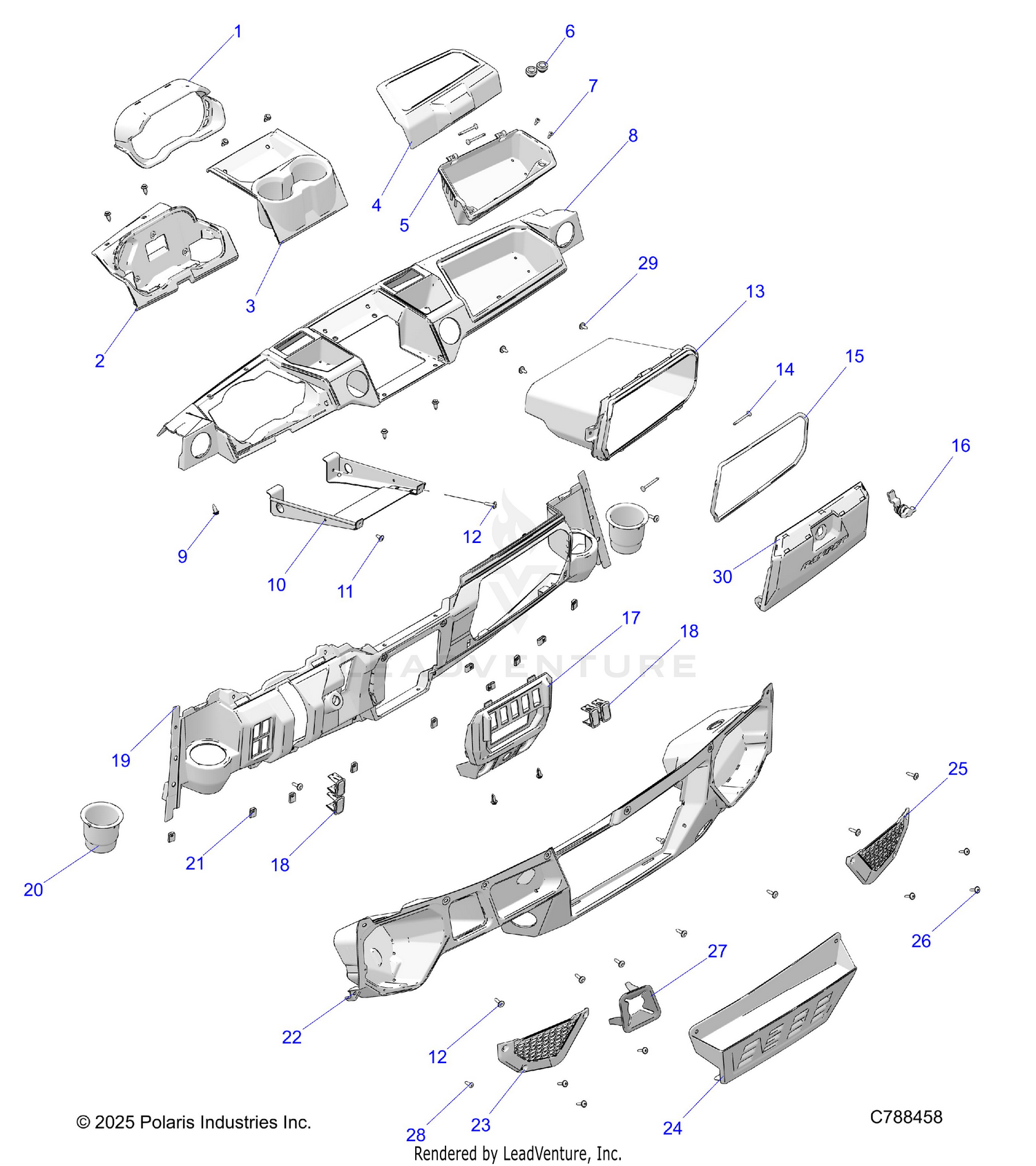 BODY, DASH - R26RRU99A9/AF/AH/AB/AS/B9/BF/BH/BB/BS (C788458)