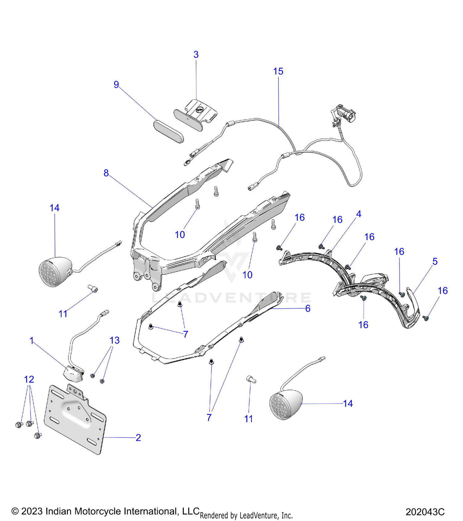 ELECTRICAL, REAR LIGHTING, LICENSE PLATE AND REFLECTOR (PACIFIC MODELS ONLY) - N25SBB76/SBC76/SBD76/SBF76 (202043C)
