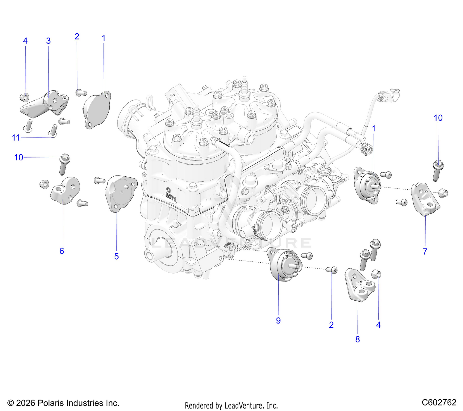 ENGINE, MOUNTING & LONG BLOCK - S26TDZ8MS (C602762)