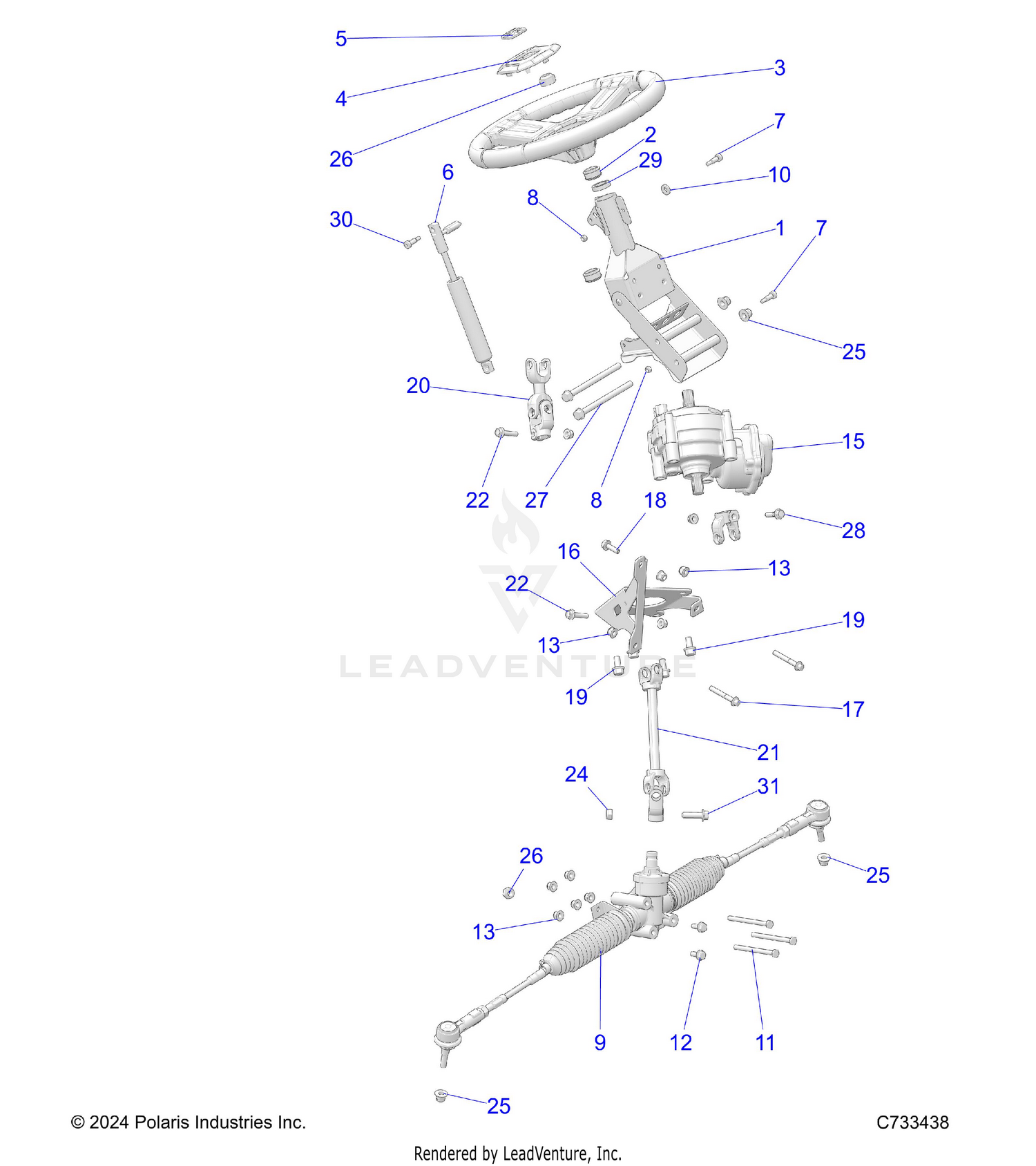 STEERING, STEERING ASM. - R26MAU57CP/EP (C733438)