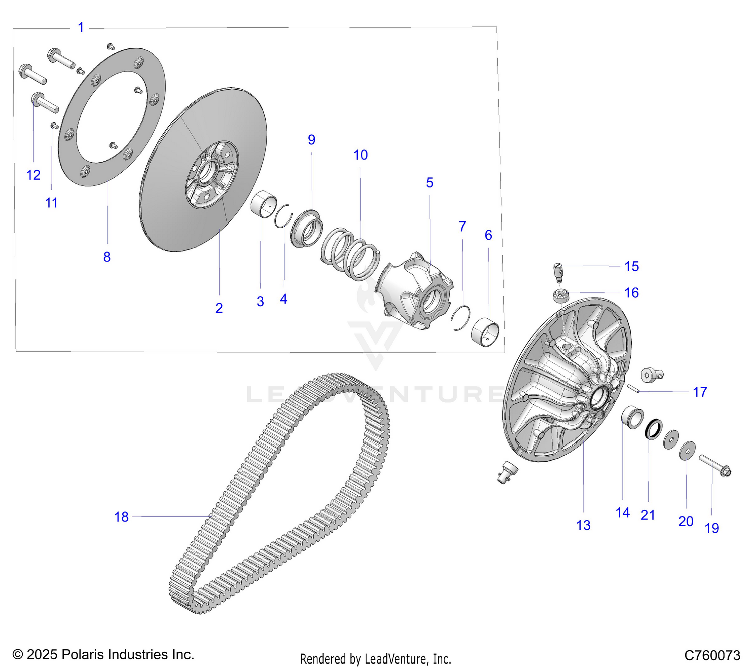 DRIVE TRAIN, SECONDARY CLUTCH - Z26NMX99A4/B4/A6/B6 (C760073)