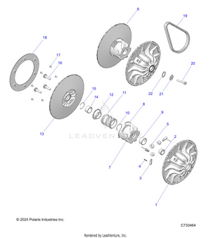 Drive Train, Secondary Clutch - R25rry99as/bs/al/bl/ap/bp/a9/b9/af/bf/ak/bk (c73464) Schematic
