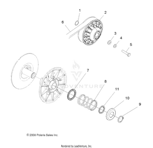 Drive Train, Secondary Clutch - Z14vh76ac/ad/eai/eak/eaj/eal/eaw (49rgrclutchdvn09rzr) Schematic