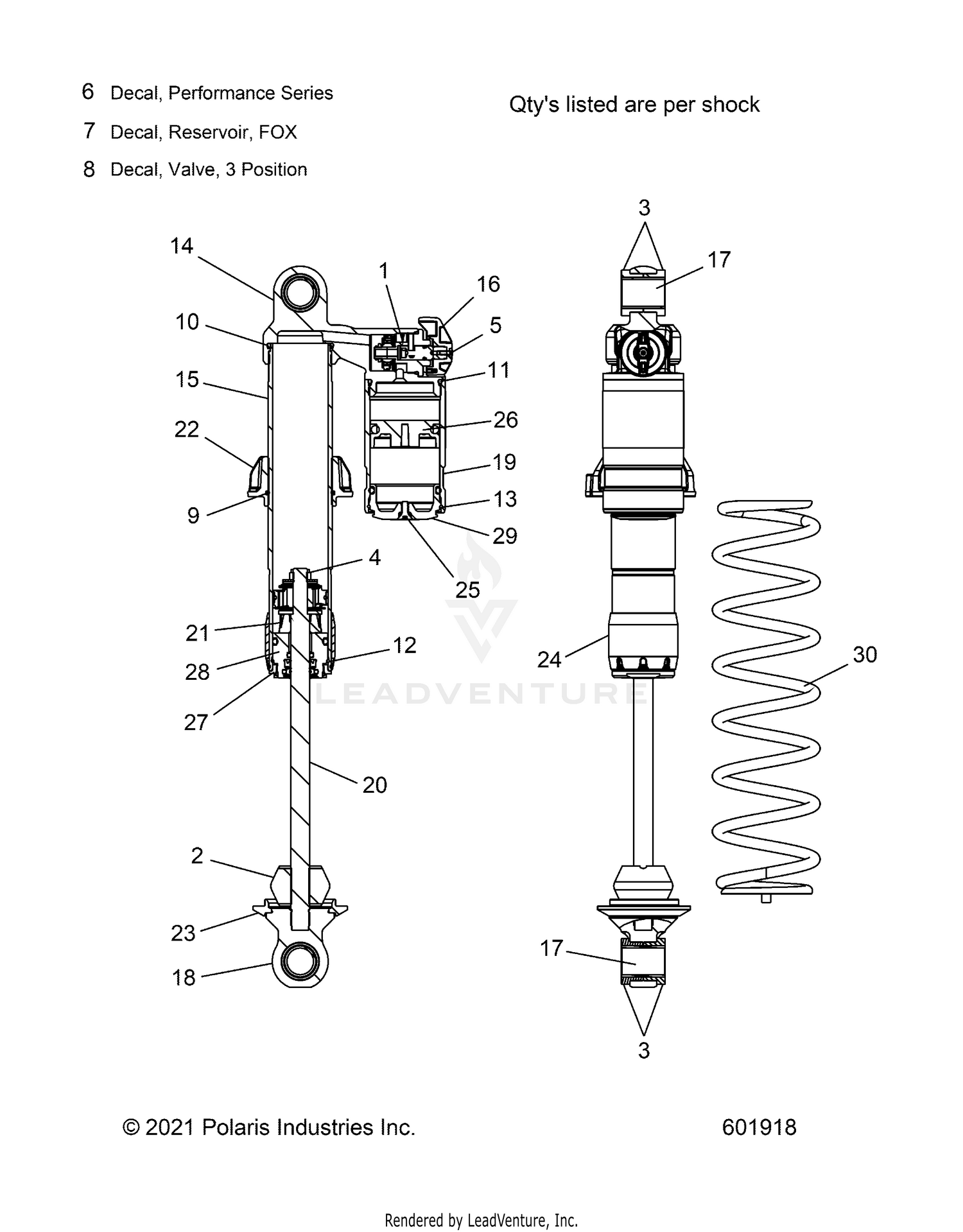 SUSPENSION, SHOCK, IFS (7045870) - S22TDE6RS ALL OPTIONS (601918)