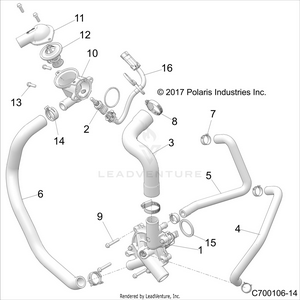 Engine, Waterpump And Bypass - Z19vge99ak/aw/bk/bw (c700106-14) Schematic