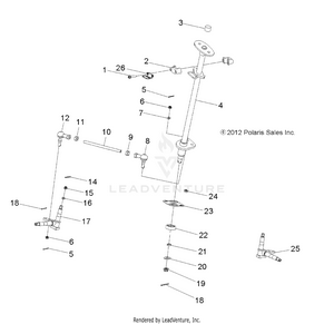 Steering, Steering Post And Tie Rod Asm. - A13fa09aa (49atvsteering13out90) Schematic