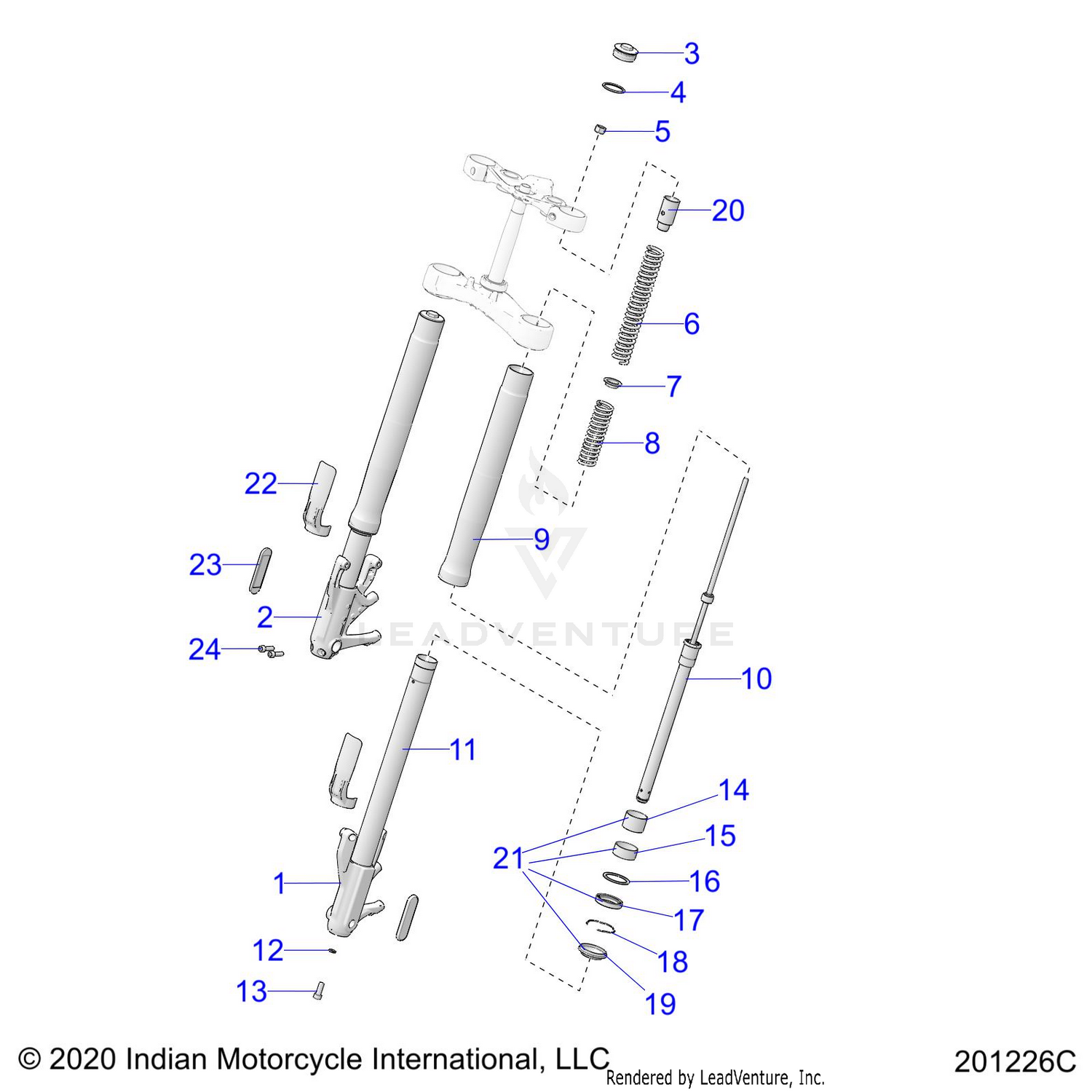 SUSPENSION, FRONT FORKS - N22LCARR ALL OPTIONS (201226C)