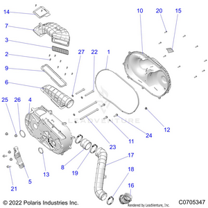 Drive Train, Clutch Cover And Ducting - R25rry99as/bs/al/bl/ap/bp/a9/b9/af/bf/ak/bk (c0705347) Schematic