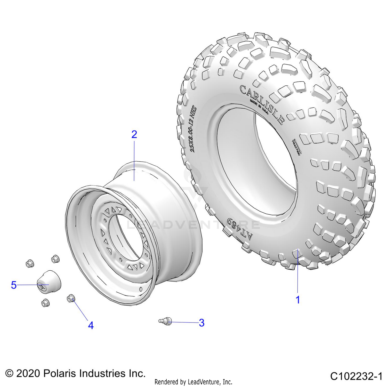 WHEELS, FRONT TIRE - A26SJR57AG (C102232-1)
